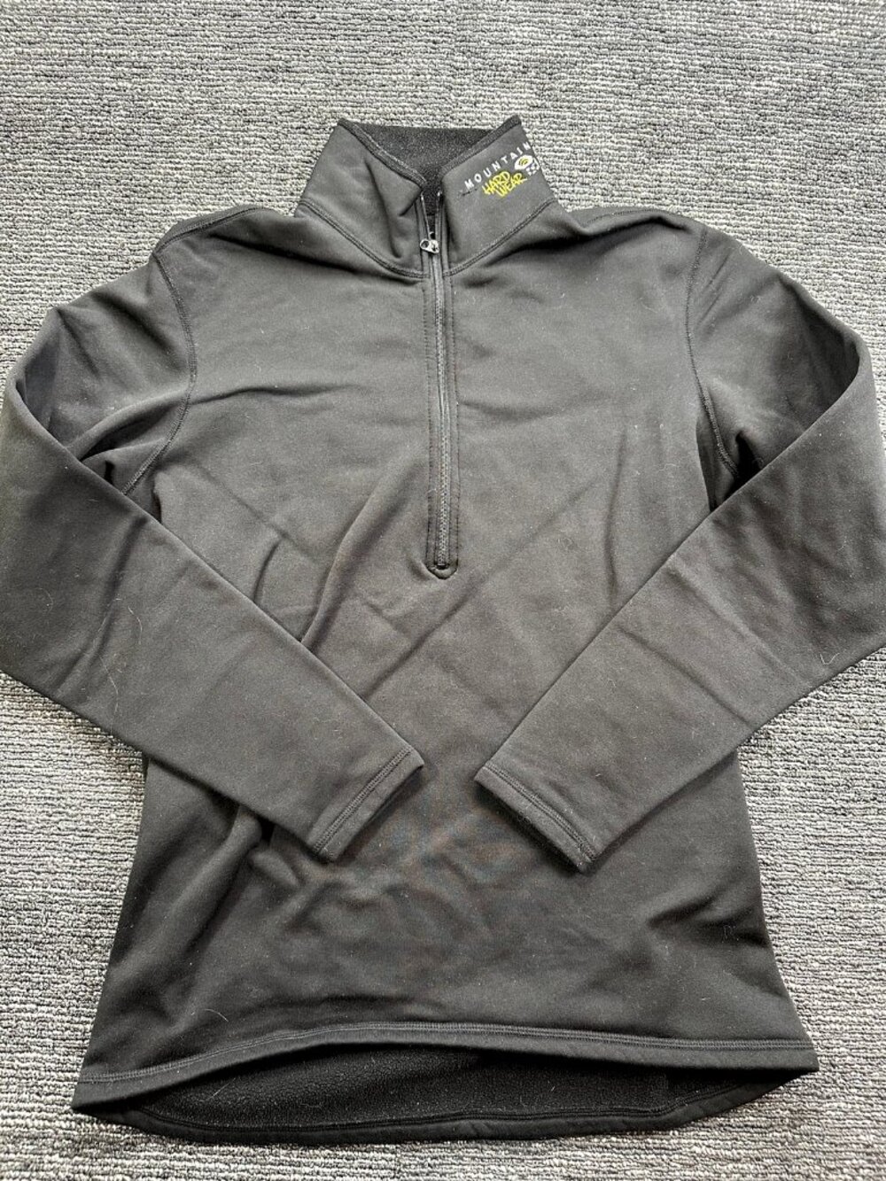 Mountain Hardwear Mens M Black 100% Polyester 1/4 Zip Pullover Base Layer USA